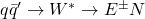 q\bar{q}'\rightarrow W^* \rightarrow E^\pm N