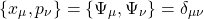 \begin{equation*} \{x_\mu,p_\nu\}=\{\Psi_\mu,\Psi_\nu\}=\delta_{\mu\nu} \end{equation*}