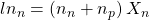 l n_n=\left(n_n+n_p\right)X_n