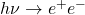 h\nu\rightarrow e^+e^-