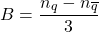 \begin{equation*} B=\dfrac{n_q-n_{\overline{q}}}{3} \end{equation*}