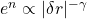 e^n\propto \vert\delta r\vert^{-\gamma}