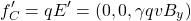\[f'_C=qE'=(0,0,\gamma qvB_y)\]