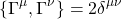 \[\{\Gamma^\mu,\Gamma^\nu\}=2\delta^{\mu\nu}\]