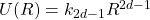 U(R)=k_{2d-1}R^{2d-1}