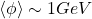 \langle \phi\rangle\sim 1GeV