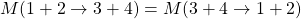 M(1+2\rightarrow 3+4)=M(3+4\rightarrow 1+2)