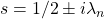 s=1/2\pm i\lambda _n