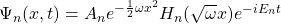 \Psi_n(x,t)=A_ne^{-\frac{1}{2}\omega x^2}H_n(\sqrt{\omega}x)e^{-iE_nt}