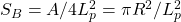 S_B=A/4L_p^2=\pi R^2/L_p^2