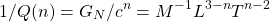 \[1/Q(n)=G_N/c^n=M^{-1} L^{3-n} T^{n-2}\]