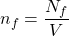 n_f=\dfrac{N_f}{V}