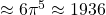 \approx 6\pi^5\approx 1936