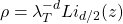 \[\rho=\lambda_T^{-d} Li_{d/2} (z)\]