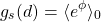 \begin{equation*} g_s(d)=\langle e^\phi\rangle_0 \end{equation*}