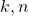 k, n