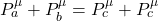 P^\mu_a+P^\mu_b=P^\mu_c+P^\mu_c