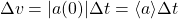 \[\Delta v=\vert a(0)\vert \Delta t=\langle a\rangle \Delta t\]