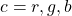 c=r,g,b