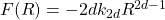 F(R)=-2dk_{2d}R^{2d-1}