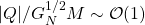 \vert Q\vert/G_N^{1/2}M\sim \mathcal{O}(1)