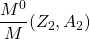 \dfrac{M^0}{M}(Z_2,A_2)