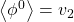\left\langle \phi ^0 \right\rangle =v_2