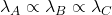 \lambda_A\propto \lambda_B\propto \lambda_C