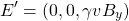 \[ E'=(0,0,\gamma vB_y)\]
