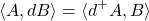 \[\langle A, dB\rangle=\langle d^+A,B\rangle\]